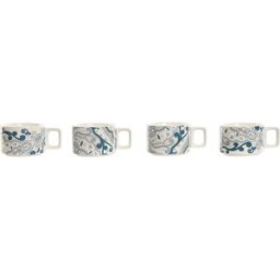 Set med kaffekoppar Home ESPRIT Beige Grå Rosa Lila Metall Bambu Dolomite 260 ml