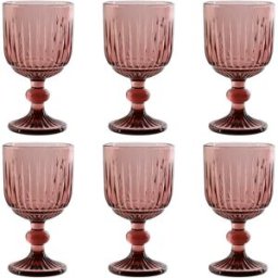 Glasset Home ESPRIT Rosa Glas 8 x 8 x 14,5 cm (6 antal)