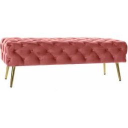 Sittpall DKD Home Decor Rosa Gyllene (120 x 45 x 40 cm)