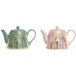 Tekanna DKD Home Decor Rosa Grön Stengods (2 antal)