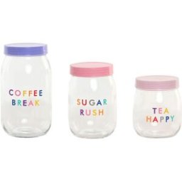 Uppsättning med 3 Burkar Home ESPRIT Rosa Lila Modern 1 L 1,5 L 3 Delar