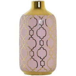 Vas DKD Home Decor Rosa Gyllene Porslin Orientalisk Kromad 13 x 13 x 26 cm