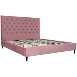 Säng DKD Home Decor Trä Metall Rosa 180 x 200 cm 187 x 210 x 137 cm