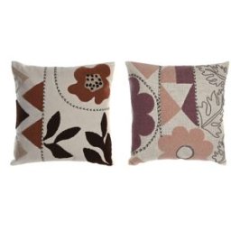 Kudde DKD Home Decor Vit Rosa 45 x 15 x 45 cm (2 antal)