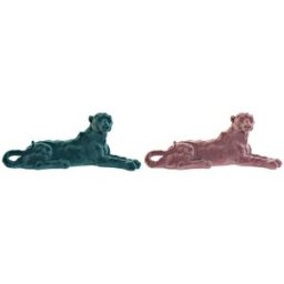 Prydnadsfigur DKD Home Decor Grön Rosa Lejonet 26,5 x 9 x 11 cm (2 antal) (2 Delar)