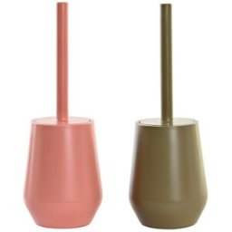 Toalettborste DKD Home Decor Grön Rosa polystyren 12 x 12 x 34,5 cm (2 antal)