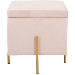 Fotpall DKD Home Decor Rosa Metall Polyester (45 x 45 x 45 cm)