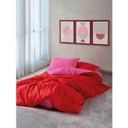Täckslagsset Röd Rosa 220 x 240 cm