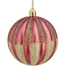 Julgranskula Ø 8 cm 6 antal Rosa PVC Plast
