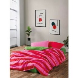 Täckslagsset Röd Rosa 220 x 240 cm