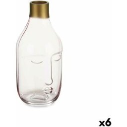 Vas Gift Decor Rosa Glas Ansikte 11 x 24,5 x 12 cm (6 antal)