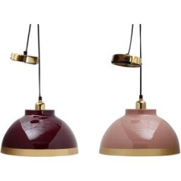Taklampa DKD Home Decor 33 x 33 x 24 cm Rosa Metall Lila 50 W (2 antal)
