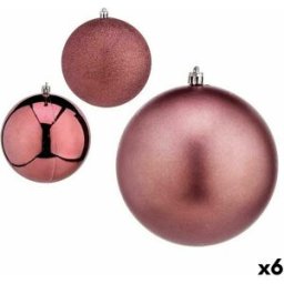 Uppsättning av julkulor Krist+ Rosa Plast Ø 12 cm (6 antal)