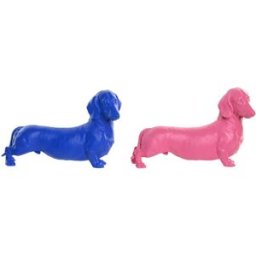 Prydnadsfigur Home ESPRIT Blå Rosa Hund 37 X 16,5 X 25 CM (2 antal)