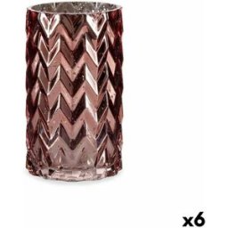 Vas Gift Decor Rosa Glas Ax Gravyr 11,3 x 19,5 x 11,3 cm (6 antal)