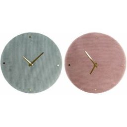 Väggklocka DKD Home Decor Grön Rosa 40,5 x 5,5 x 40,5 cm (2 antal)