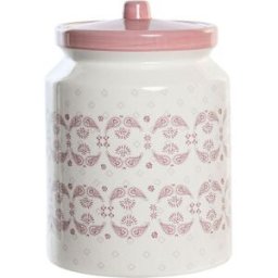 Burk DKD Home Decor 15,5 x 15,5 x 21 cm Rosa Vit Dolomite