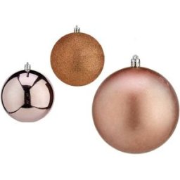 Julgranskulor Krist+ Rosa Plast Ø 10 cm 6 antal