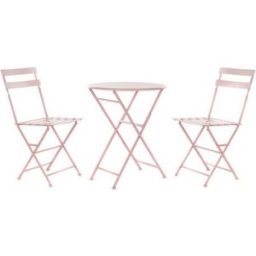 Bordsgrupp med 2 stolar DKD Home Decor MB-177410 Rosa 60 x 60 x 75 cm (3 pcs)