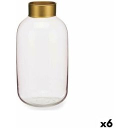 Vas Gift Decor Rosa Gyllene Glas 14,5 x 29,5 x 14,5 cm (6 antal)