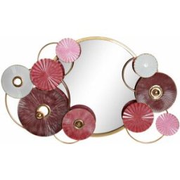 Väggspegel DKD Home Decor Vit Rosa Gyllene Modern Cirklar 116 x 8 x 71 cm