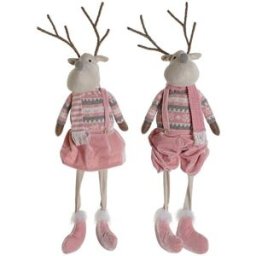 Julgranskula DKD Home Decor Vit Brun Rosa Ren 17 x 14 x 63,5 cm (2 antal)