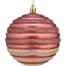 Julgranskula Krist+ Rosa Plast Ø 10 cm 6 antal