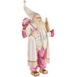 Julgranskula DKD Home Decor Grå Rosa PVC Trä 60 x 50 x 124 cm