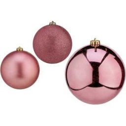 Julgranskulor Krist+ Rosa PVC Ø 10 cm 6 antal