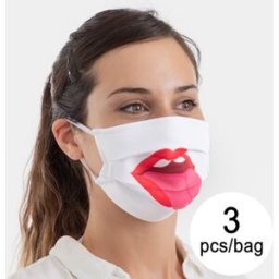 Luanvi Återanvändbart Hygieniskt Munskydd Av Tyg Tongue Storlek M Förpackning Med 3 Masker Vit