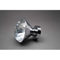 Härligt Hemma Handtag / Knopp, Kristall “silver” – 30 Mm, Med Metallkrage