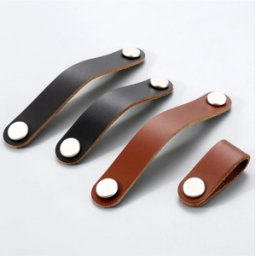 Härligt Hemma Handtag, Läderhandtag, Brun Och Svart “cohiba” Knopp, 96 Mm, 128 Mm - Svart Knopp
