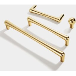 Härligt Hemma Handtag, Metall, Guld/mässing, Blank “endeavour” – Knopp & Handtag, 96, 128 & 192 Mm - 192mm
