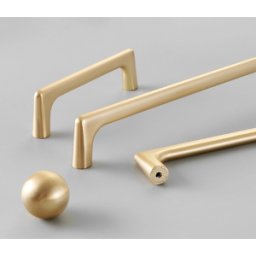 Härligt Hemma Handtag, Metallic, Guld/mässing, Satin "Langham" Knopp, 96...320mm - 128mm