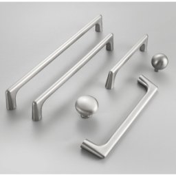 Härligt Hemma Handtag, Metallic, Borstad "Langham" Knopp, 96...192mm - 192mm