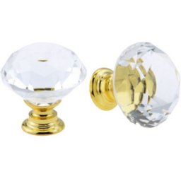 Härligt Hemma Handtag / Knopp, Kristall “gold Leg” 30 Mm