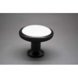 Härligt Hemma Knopp, Keramisk Vit/svart “amilda” 32 Mm