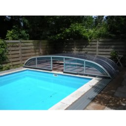 Pooltime Pooltak NIVO KIT B 5×10 (klarglas, ELOX, frontdörr)