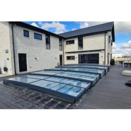 Pooltime Pooltak ICON 3.5×7 Klarplast, Antracit