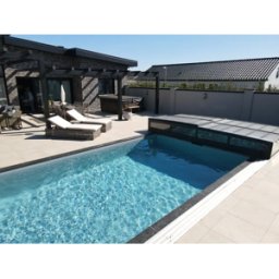 Pooltime Pooltak ICON KIT S2 4×8 (klarglas, sidodörr, enkelskena, antracit)