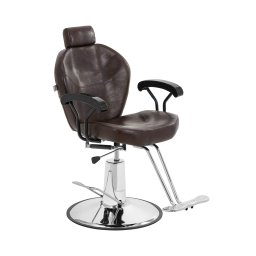 Frisörstol Ilford med huvud- och fotstöd - Sitthöjd 52–64 cm - 150 kg - Brun