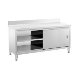 Rostfritt arbetsbord - 180 x 60 cm - Skyddskant - 600 kg lastkapacitet