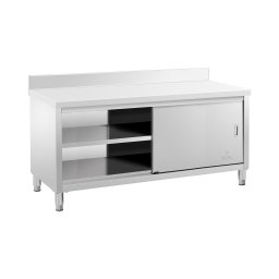 Rostfri arbetsbänk - 180 x 70 cm - Skyddskant - 600 kg lastkapacitet