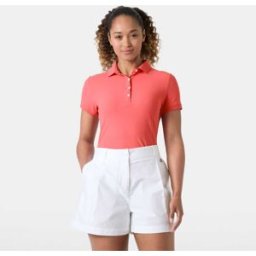 Helly Hansen Dam Crewline Snabbtorkande Stretch Polotröja Rosa M White VitM