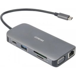 Deltaco Usb-C Dockningsstation Med 9 Portar - Grå