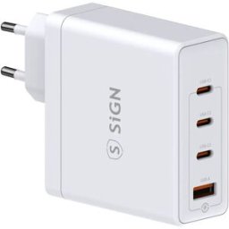 SiGN AC-adapter väggladdare 140W med 3x USB-C och 1x USB för bla MacBook