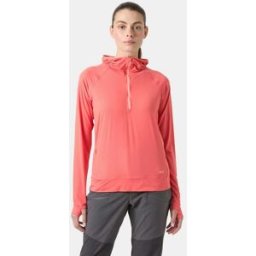 Helly Hansen Shine Solen Half-zip Sun Huvtröja Dam Rosa S Grey Fog GråS