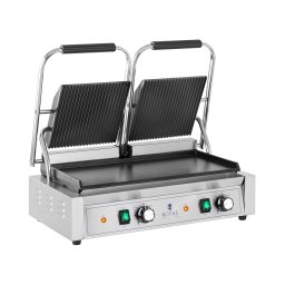 Kontaktgrill - Dubbel - Räfflad/slät - Royal Catering - 3,600 W