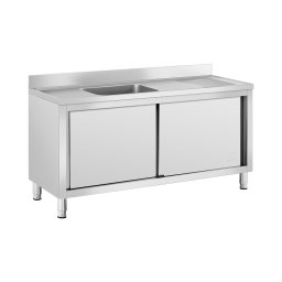 Diskbänksbord - 1 diskho - Royal Catering - Rostfritt stål - 160 x 60 cm