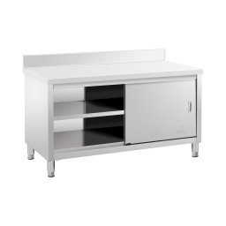 Rostfri arbetsbänk - 150 x 70 x 85 cm - 600 kg lastkapacitet - Med skyddskant